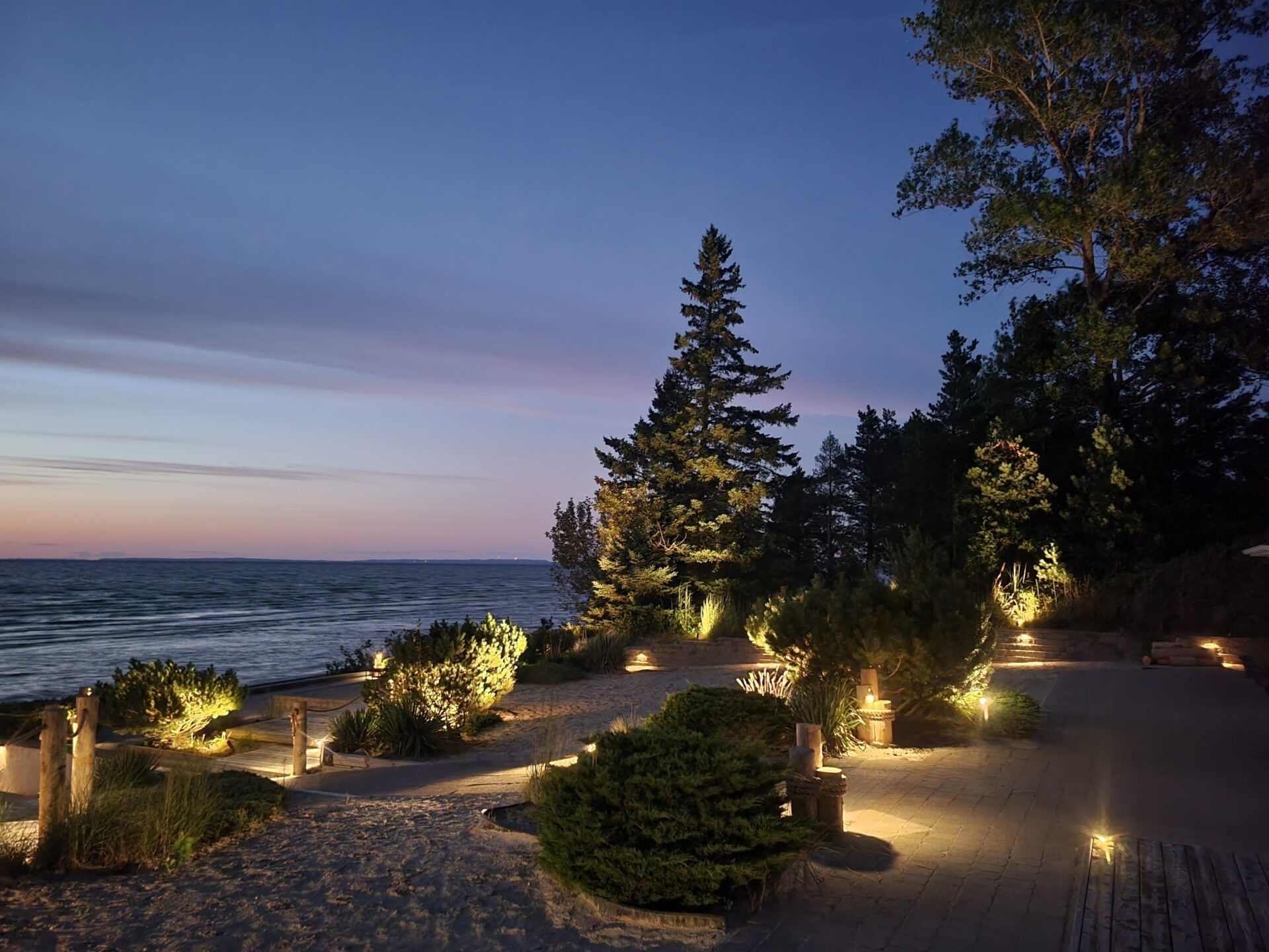 outdoor area lit up at night